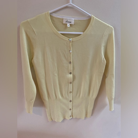 Butter yellow Linea cardigan - Picture 6 of 7